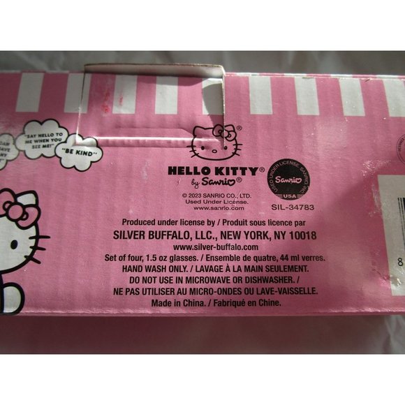 Hello Kitty Glitter Bathing Suite Beach Pool Theme Four Shot Glass Set NIB - Picture 10 of 13